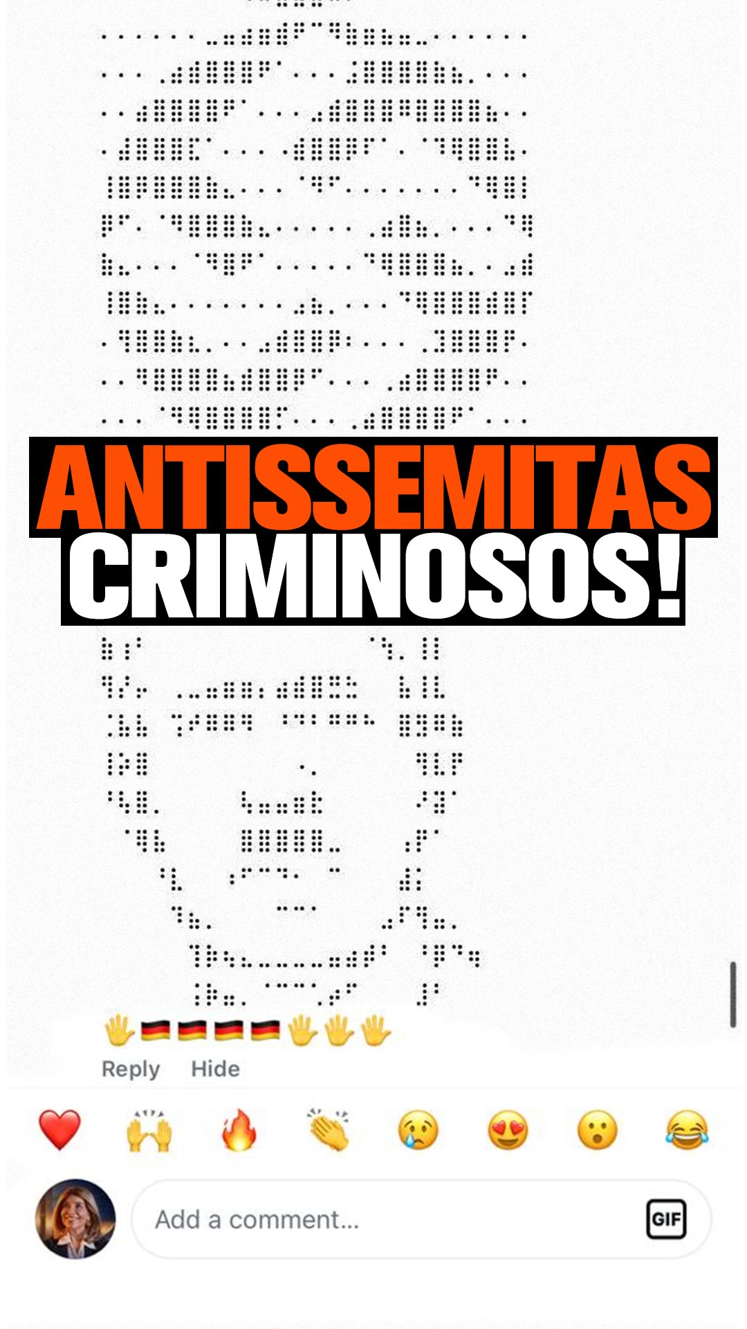 A publicação que fizemos para denunciar o antissemitismo disfarçado em códigos acabou sendo atacada…