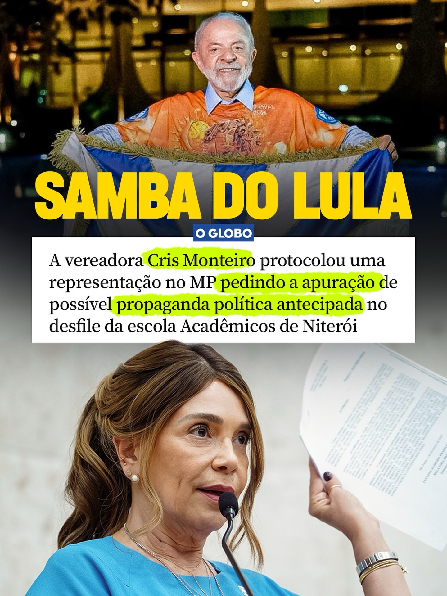 Denunciei o samba-enredo propaganda!