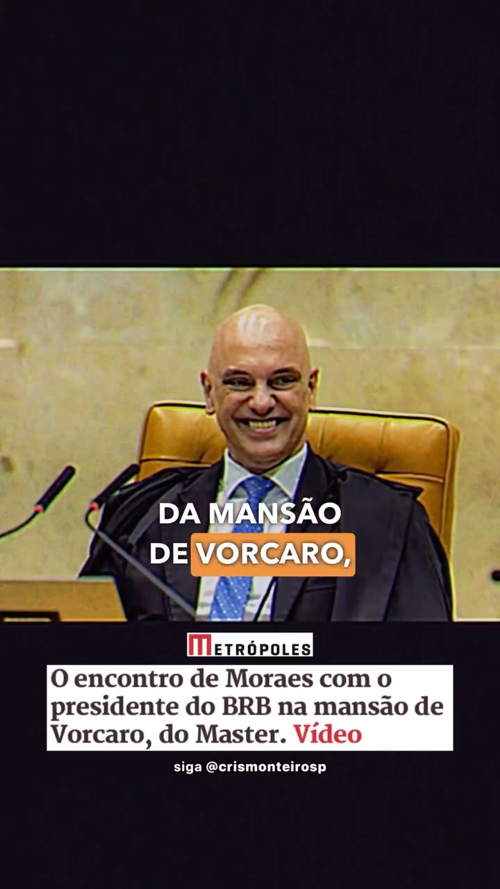 Gente, não é porque existem relações envolvendo Alexandre de Moraes e Daniel Vorcaro que exista…