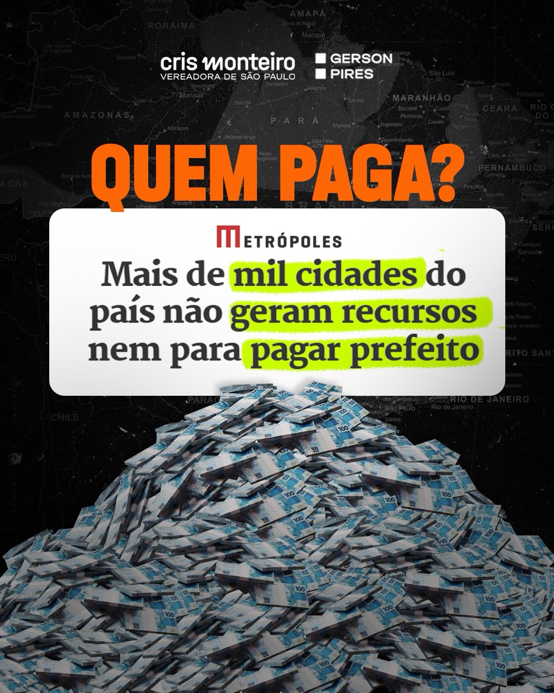 Você sabia que 1.282 municípios não arrecadam sequer o suficiente para pagar o salário do próprio…