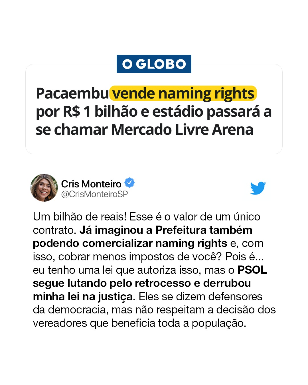 Um Bilhão de Reais – Mercado Livre Arena