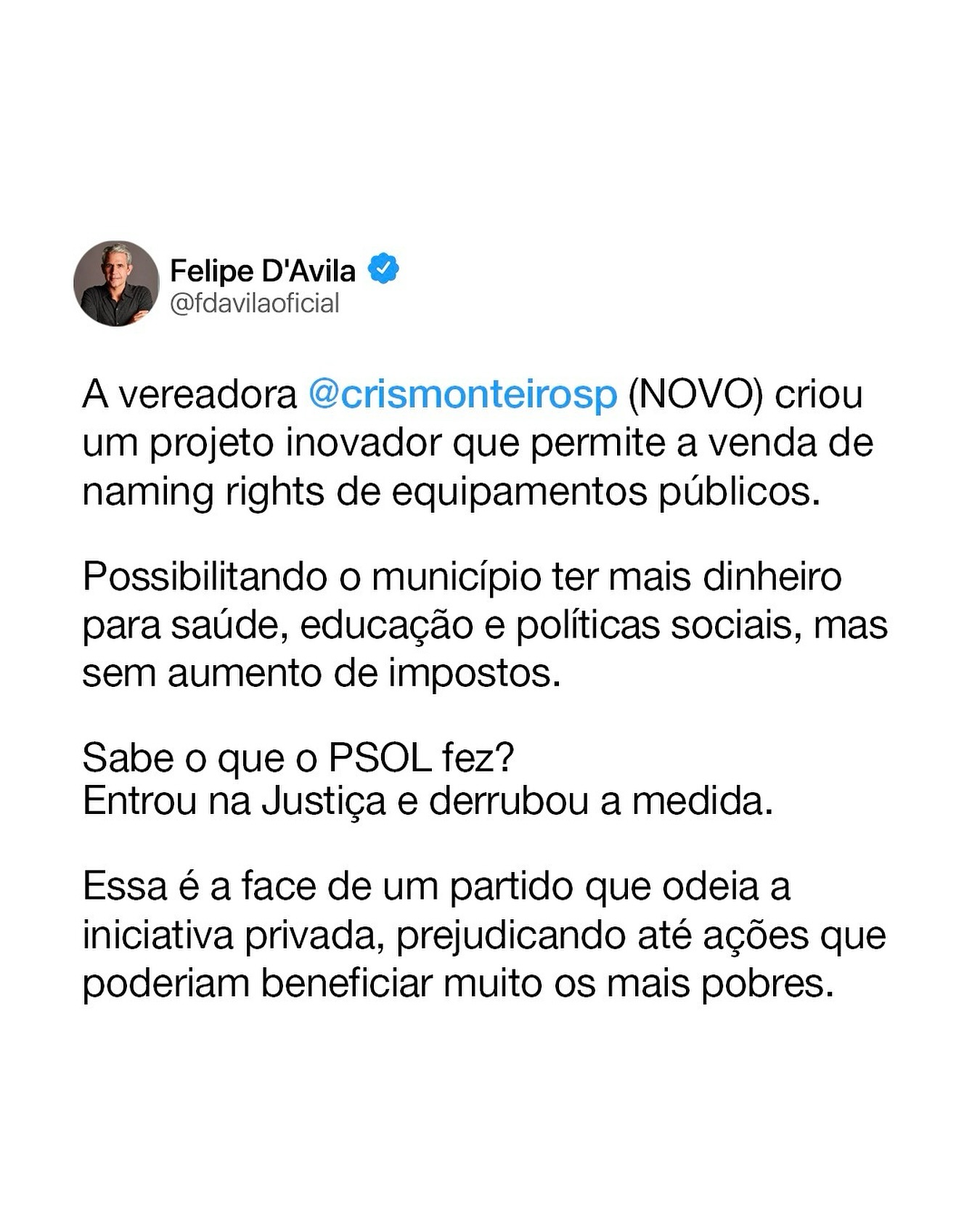 Felipe D'Avila comenta sobre Naming Rights