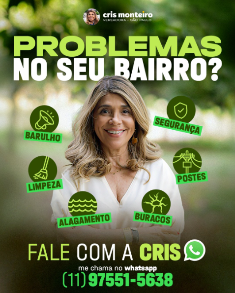 Problemas no seu bairro? Fale com a Cris!