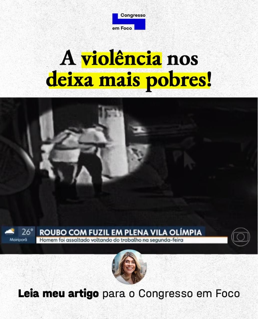 A violência nos deixa mais pobres!