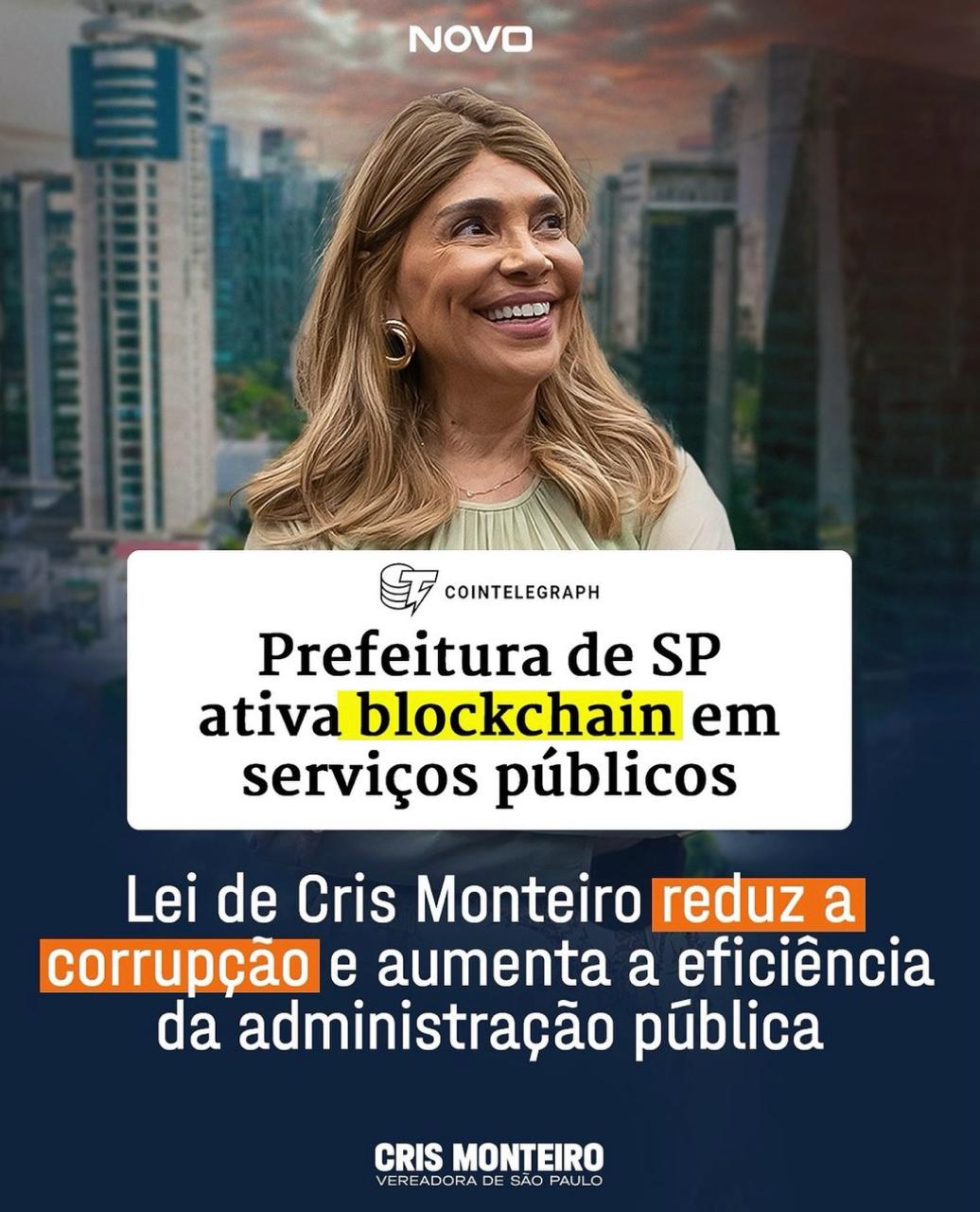 Lei de Cris Monteiro reduz a corrupção e aumenta a eficiência da administração pública