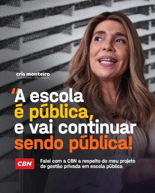 Falei com a CBN a respeito do meu projeto de escolas conveniadas