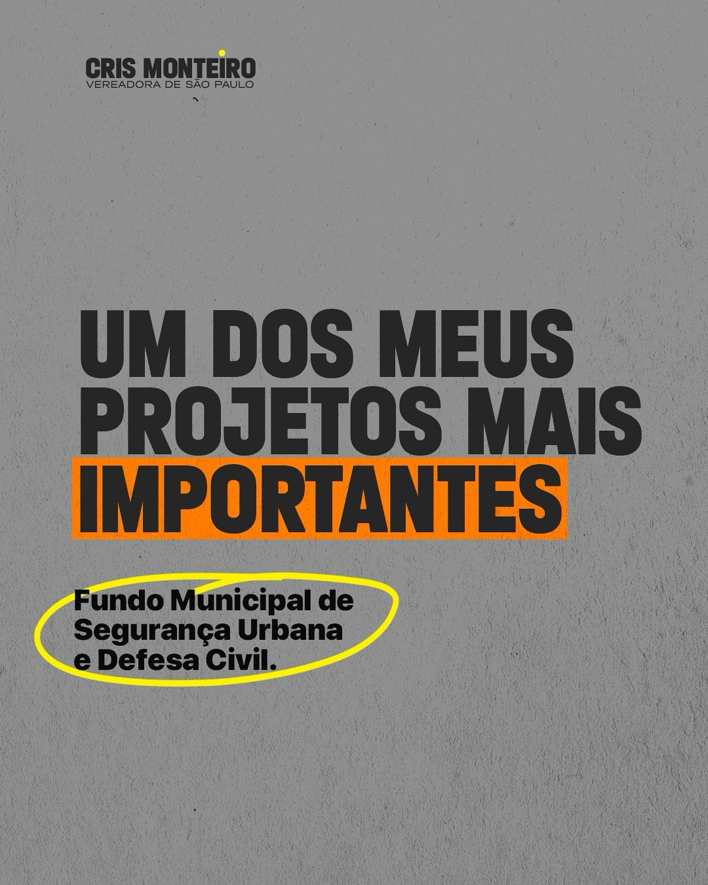 Um dos meus projetos mais importantes: Fundo Municipal de Segurança Urbana e Defesa Civil
