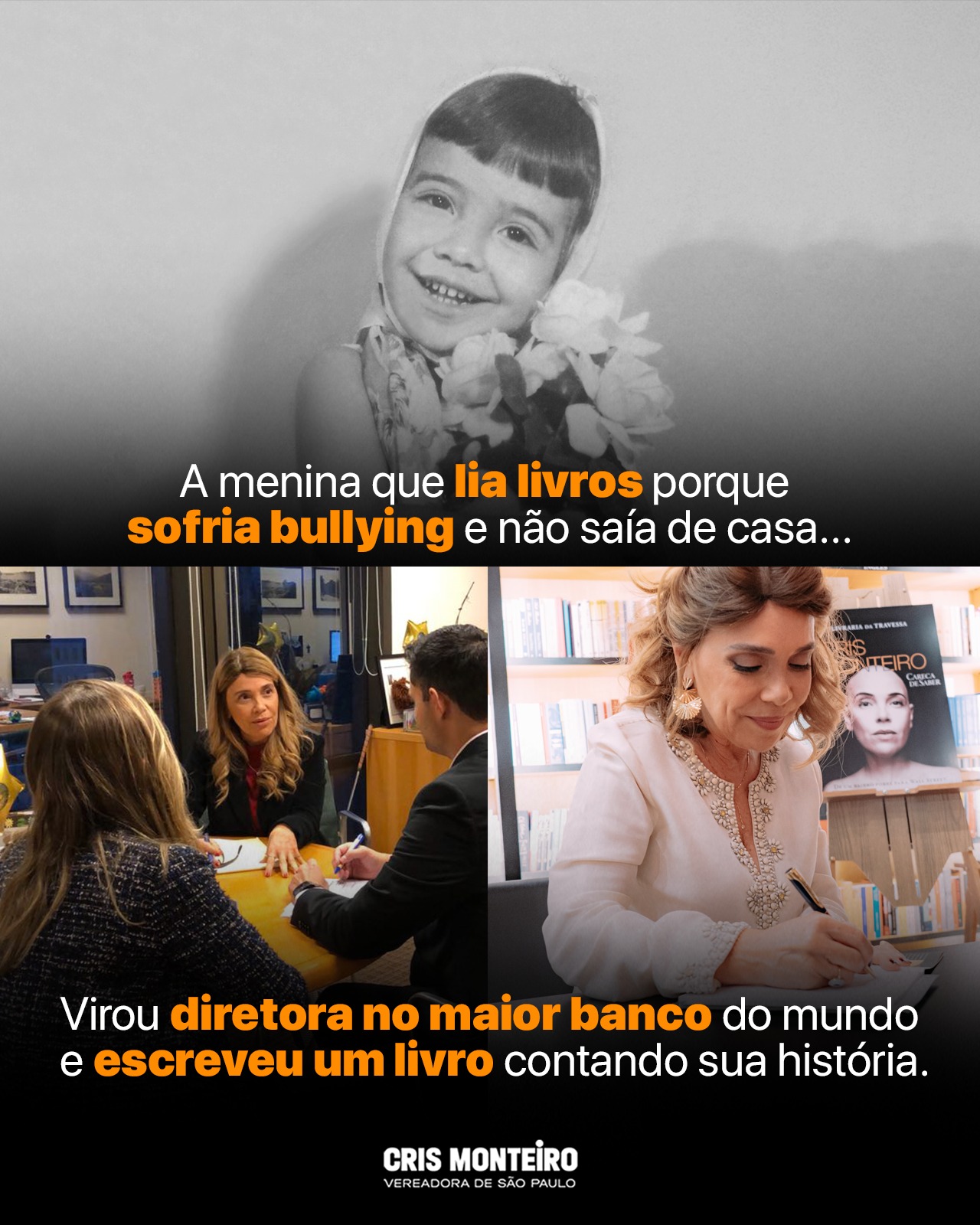 A menina que lia livros porque sofria bullying e não saía de casa… Virou diretora no maior banco do mundo e escreveu um livro contando sua história.
