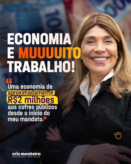 Quase R$2 milhões economizados! Mas não basta só economizar. É preciso trabalhar e mostrar os resultados!