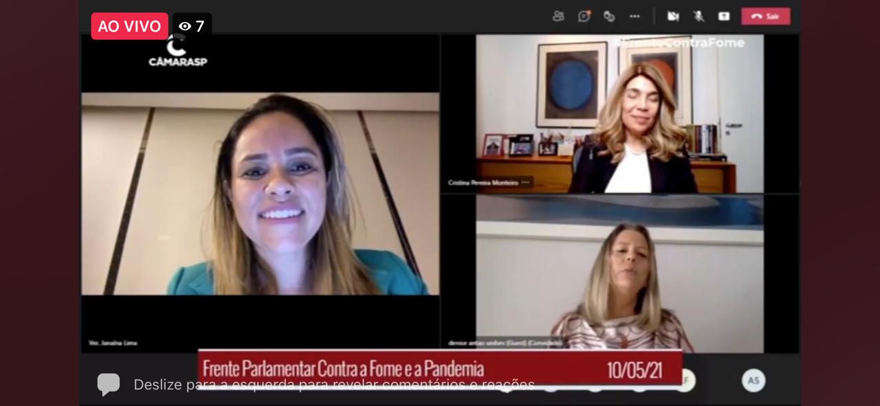 Frente Parlamentar contra Fome recebe presidente da UNIBES para falar sobre pandemia e solidariedade