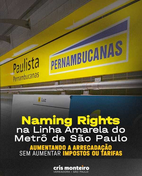 Naming Rights na Linha Amarela do Metro de São Paulo