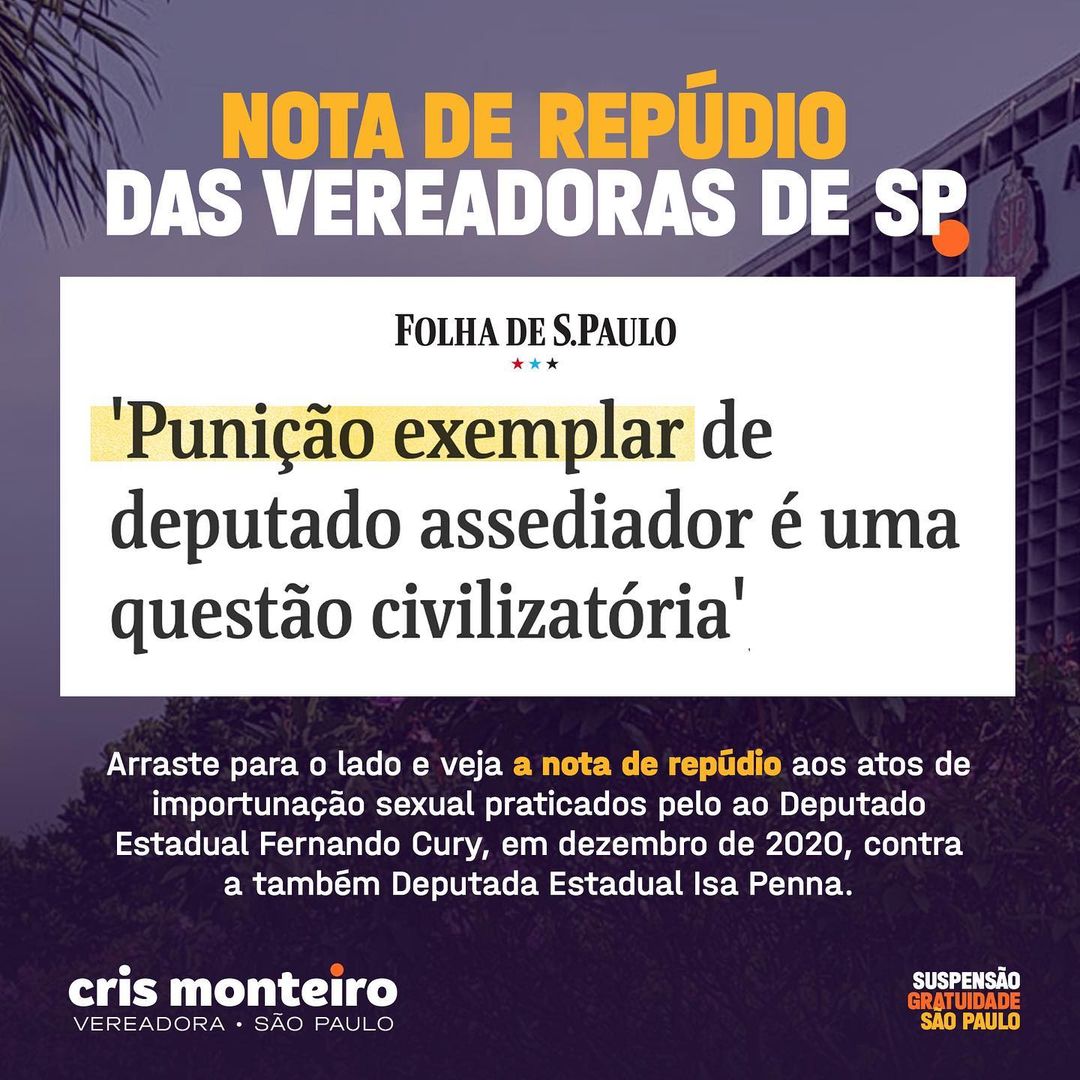 Nota de Repúdio das Vereadoras da Cidade de São Paulo