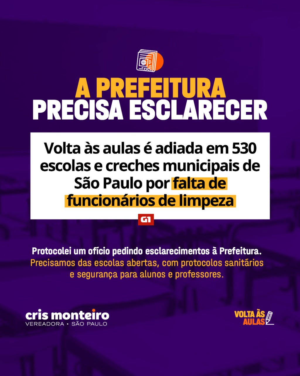 Ofício volta às aulas